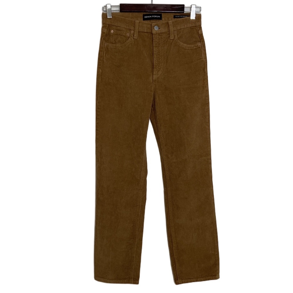Denim Forum Cords Womens 26 x 28 Brown Stretch Corduroy Arlo High Rise Straight